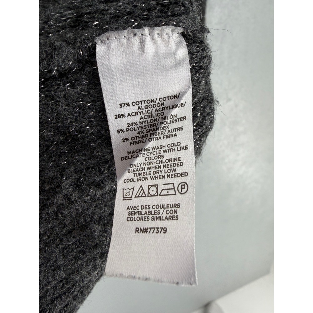 Ann Taylor Factory Womens Sweater Gray Metallic Shimmer Knit XS - Picture 4 of 5